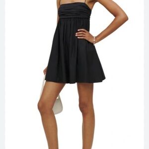 Reformation Black Strapless Mini Dress